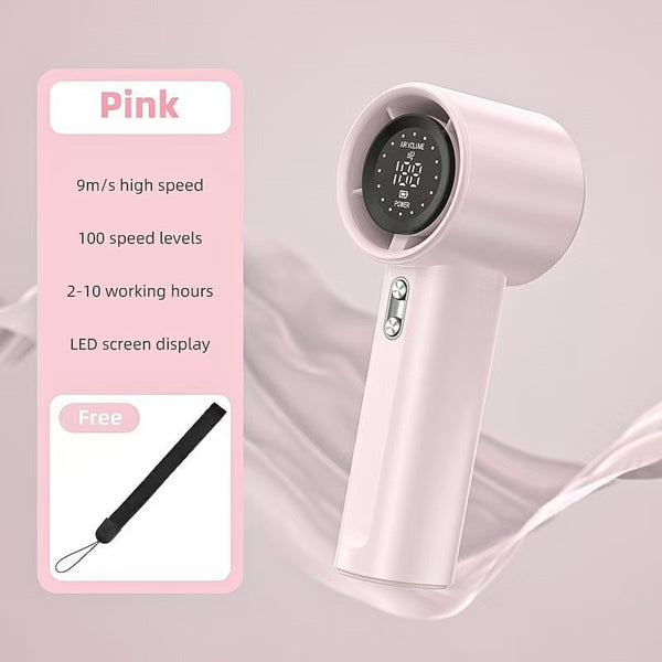 BreezJoy Mini Fan Portable - Cute Handheld Turbo Fan with Rechargeable Battery, 5 Speeds, Small Hand Personal Travel Essentials for Women, Girls, Kids, Lash, Makeup S001